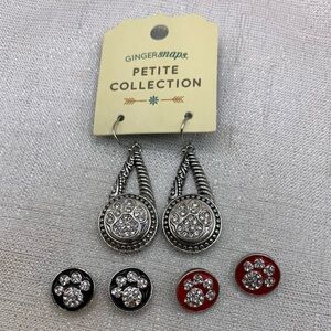 💗PAW PRINT -  Ginger Snaps & Co. Snap Button Earrings - 12mm/13mm PETITE Charms